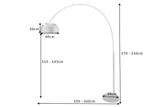 Dizajnová výsuvná stojaca lampa Lounge Deal 170-210cm chróm