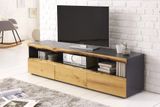 Dizajnový stolík pod TV z masívu Wild Oak Dub šedá 180cm