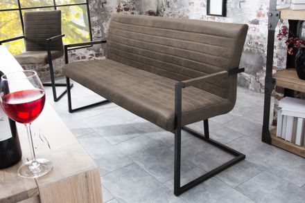 Moderná konzolová lavica Loft taupe mikrovlákno 160cm